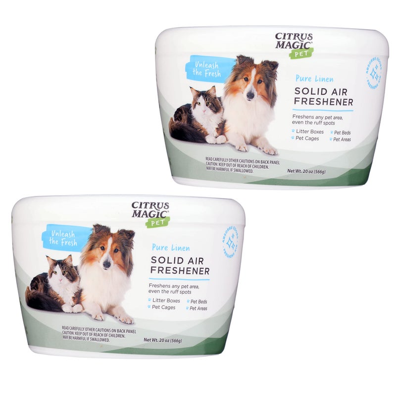 Citrus Magic Pet Odor Absorbing Solid Air Freshener, Pure Linen, 20-Ounce, Pack of 2 - Image 1